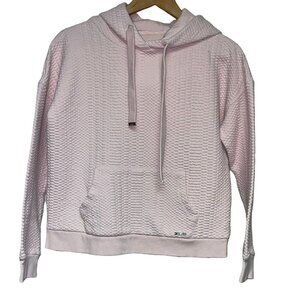 Marc Jacobs NY Performance Pink Hoodie Sweatshirt  Quilted Pull Over Size Medium